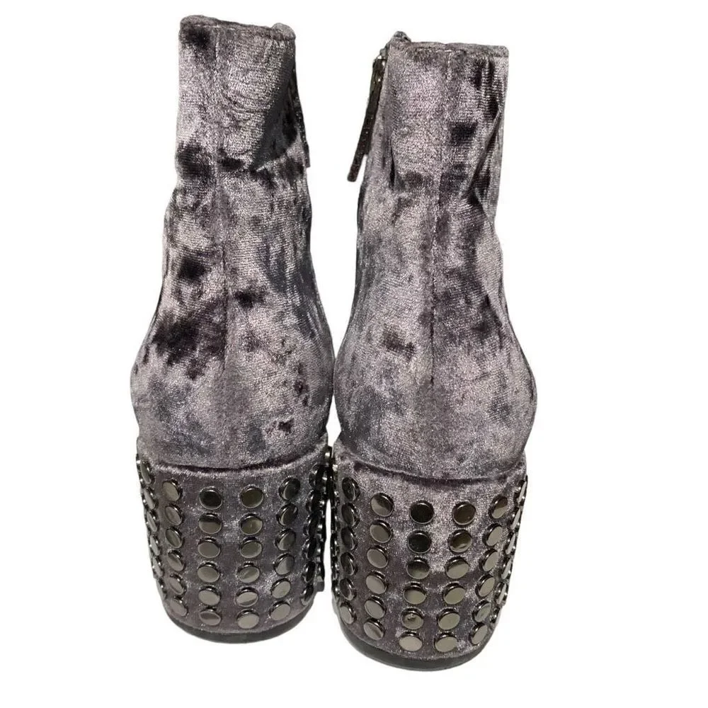 Kendall & Kylie‎ Velvet Gray Studded Heel Ankle Boot Zip Women’s 7-1/2M EUC